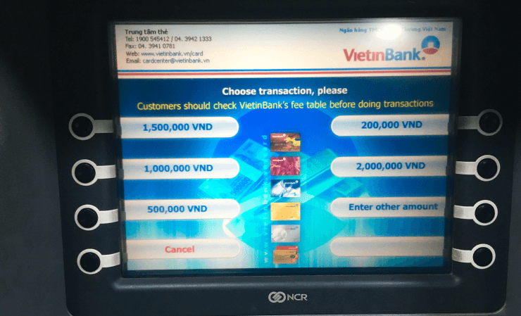 ベトナムでのクレジットカードキャッシング